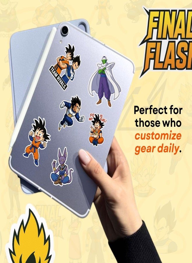Sakuya Dragon Ball Z Set | Premium Anime Stickers for Laptop, Bike, Guitar | Waterproof Vinyl Decals Featuring Goku & Vegeta | Collectible Dragon Ball Sticker Set | Variety of Poses - Image 4